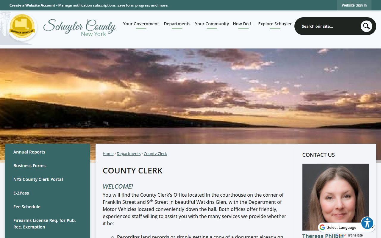 Schuyler County court records after arrest County Clerk search fees